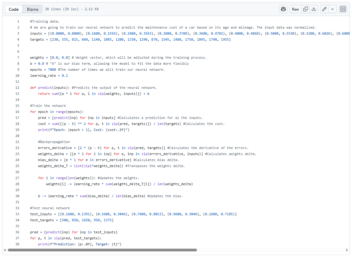Neural Network Implementation